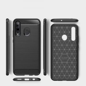 Carbon Case Flexible Cover TPU Case for Huawei Honor 20 Lite black