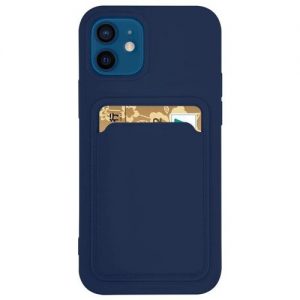 Card Case silicone wallet case with card holder documents for iPhone 11 navy blue