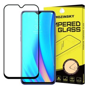 Wozinsky Tempered Glass Full Glue Super Tough Screen Protector Full Coveraged with Frame Case Friendly for Realme 3 Pro black