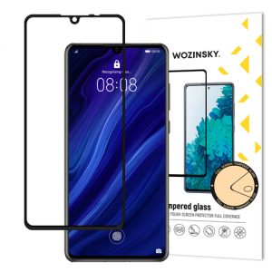 Wozinsky Tempered Glass Full Glue Super Tough Screen Protector Full Coveraged with Frame Case Friendly for Huawei P30 black