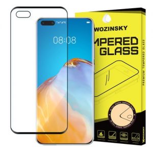 Wozinsky Tempered Glass Full Glue Super Tough Screen Protector Full Coveraged with Frame Case Friendly for Huawei P40 black