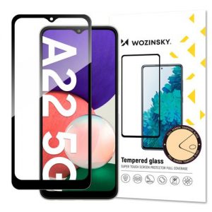 Wozinsky Tempered Glass Full Glue Super Tough Screen Protector Full Coveraged with Frame Case Friendly for Samsung Galaxy A22 5G black