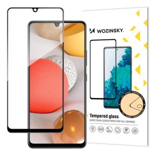 Wozinsky Tempered Glass Full Glue Super Tough Screen Protector Full Coveraged with Frame Case Friendly for Samsung Galaxy A42 5G black